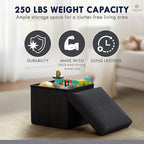 Ornavo Home Small Storage Ottoman Foldable Collapsible Cube Square Linen - Image 7