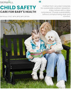 SERWALL 2 Person Patio Glider Bench, HDPE Material Weather-Resistant Swinging - Image 3