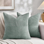 Fancy Homi 2 Packs Grey Blue Euro Decorative Throw Pillow Covers 28x28 Inch by Fancy+Homi