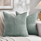Fancy Homi 2 Packs Grey Blue Decorative Throw Pillow Covers 16x16 Inch by Fancy+Homi