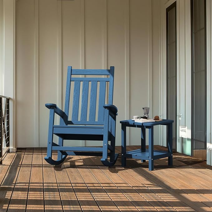 SERWALL Adirondack Table Set of 4, Outdoor Side Table- Blue - Image 5