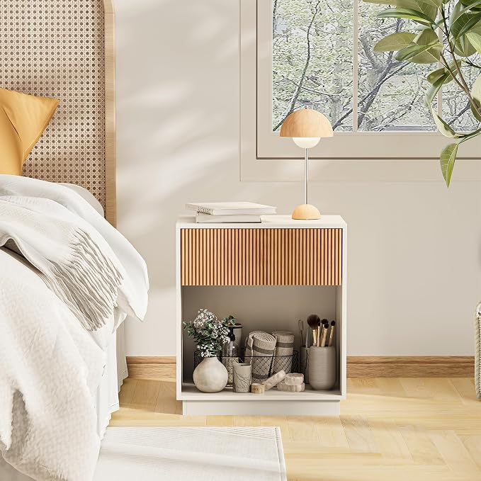 Fluted Nightstands Set of 2, Modern Bedside Table - Image 8