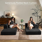 79" Convertible Sofa Bed with Fixed-Shape Frame & Removable Armrests, Modular - Image 4