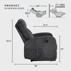 Lexicon Manual Reclining Sofa, Textured Microfiber Recliner Sofa, Wall Hugger - Image 2