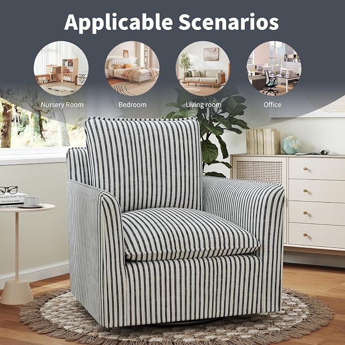 INZOY Swivel Accent Square Chair - Image 7
