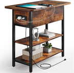 Yoobure End Table with Charging Station, Flip Top Side Table with USB Ports and by Yoobure
