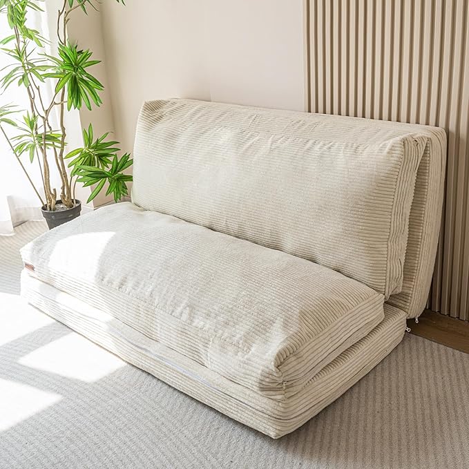 MAXYOYO Folding Sofa Bed, Extra Thick and Long Floor Sofa Convertible Sleeper by MAXYOYO