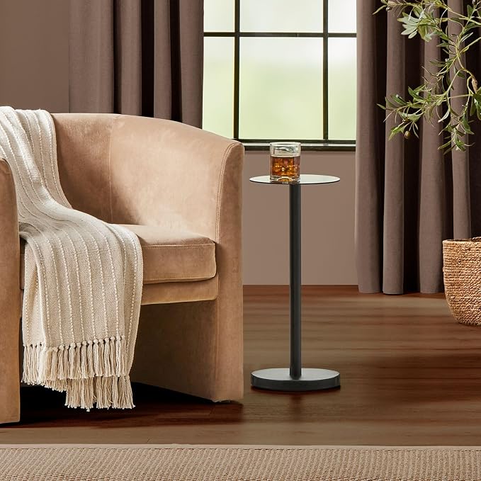 mDesign Glass Top Side/End Drink Table - Image 2