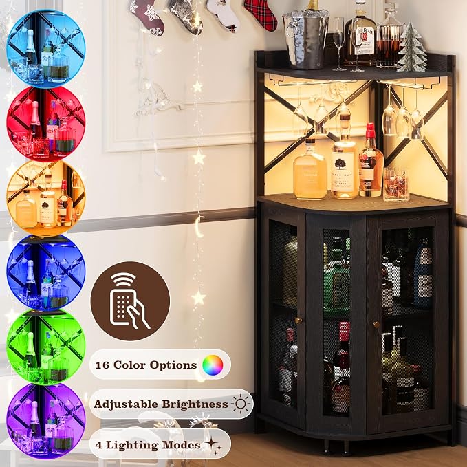 JKsmart Corner Bar Cabinet - Image 3