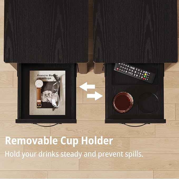 IRONCK End Table with Charging Station, Narrow Side Table - Image 7