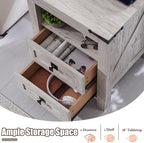 T4TREAM Nightstand with Charging Station, End Table, Side Table with 2 Drawers - Image 5