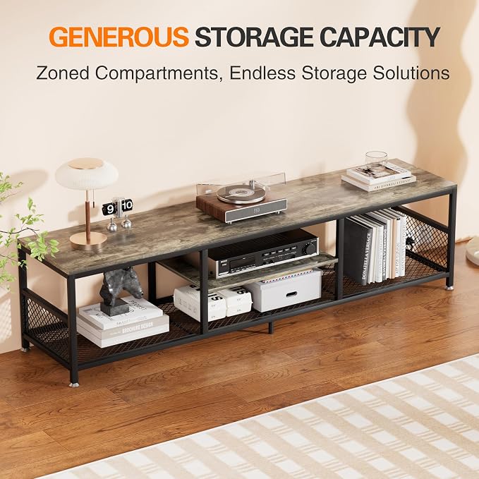 VECELO TV Stand with Power Outlets - Image 9