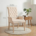 Modern Upholstered Fabric Dining Chairs Set of 2, Accent Chairs - Image 2