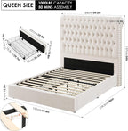 Queen Size Bed Frame 54" Tall Headboard - Image 2