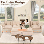 GOSUHI 142.5" U Shaped Couch, Modular Sectional Sofa, 3-Seater Comfy Cloud Couch - Image 3