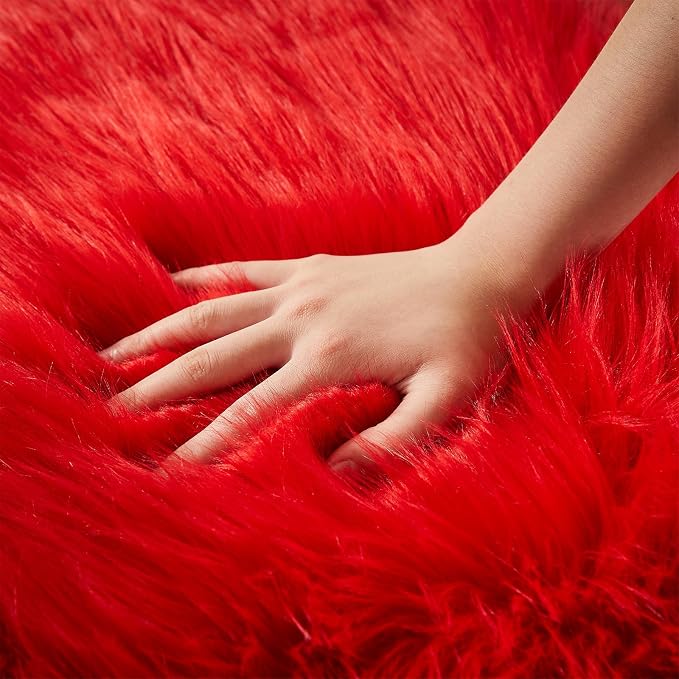 AMTOVO Faux Fur Rug, Fluffy Sheepskin Rug, Fuzzy Ultra Soft 2 x 4 ft Shag Rugs - Image 6