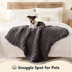 L'AGRATY Chunky Knit Throw Blanket - Image 3