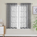 Furman Sheer White Curtains 45 Inch Length 2 Panels Set by OWENIE