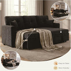L Shaped Sectional Couch with Storage and Pull Out Bed, 3 Seater Sleeper Sofas - Image 7