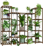 Bamworld Large Hanging Plant Stand Indoor Tall Plant Shelf Outdoor 14 Pots - Image 7