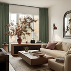 Olive Green Linen 100% Blackout 120 Inch Curtains - Image 9