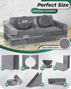 Lunix LX15 14pcs Modular Kids Play Couch, Design-Patent Child Sectional Sofa - Image 2