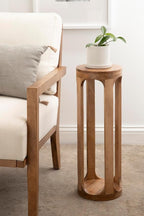 Kate and Laurel Dahl Wooden Round Drink Table; 8 x 23; Natural Brown; - Image 6