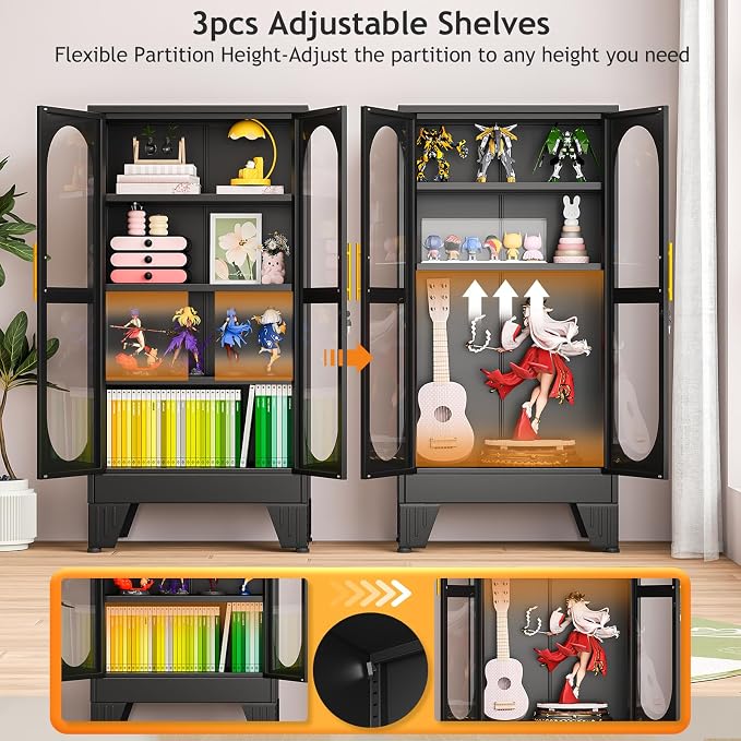PAOFIN 47" H Locking Display Cabinet - Image 3