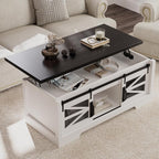 47.2" Lift Top Coffee Table, Hidden Storage Compartment, Lifting Tabletop - Image 2