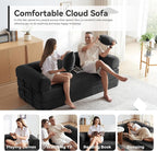 Convertible Sleeper Bed with 2 Cylindrical Pillow, Comfy Foldable Bed - Image 11