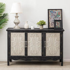 RoyalCraft Buffet Cabinet with Storage, Vintage Solid Wood Sideboard with 3 by Bringyoubetterlife