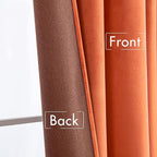 MIULEE Velvet Curtains 52x96 inches 2 Panels Fall Orange Blackout Curtains | - Image 6