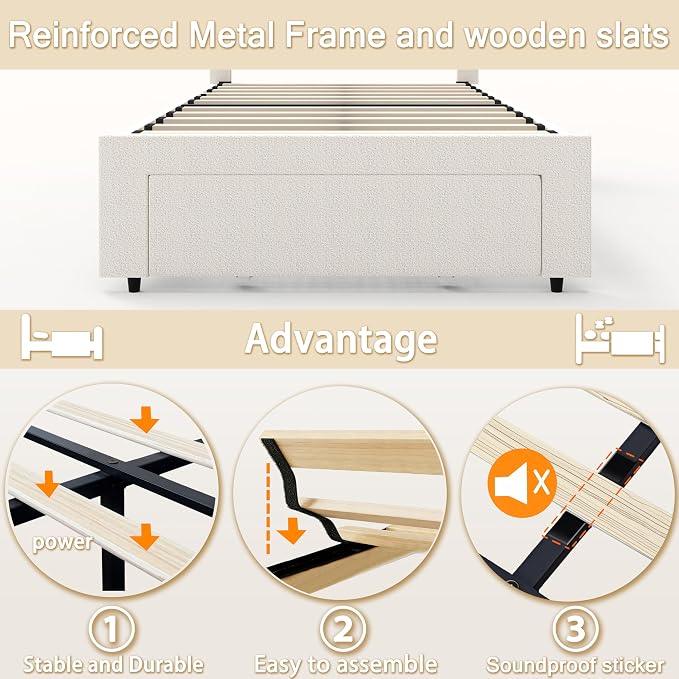 Twin Multifunctional Upholstered Bed，Children’s Bed - Image 7