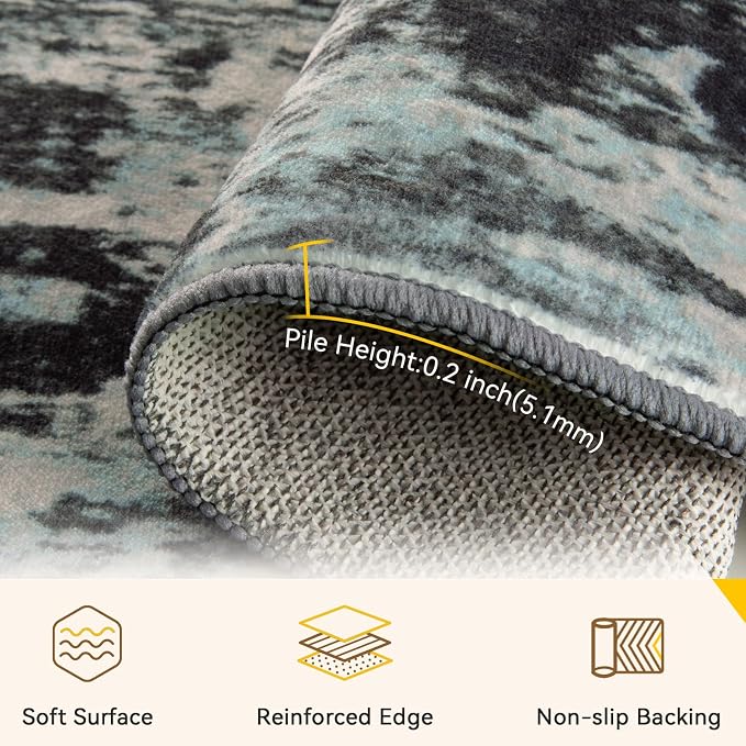 RELEANY Washable Square 8'x8' Area Rug - Image 2
