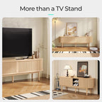 LINSY HOME Fluted TV Stand for 75" TV, Mid-Century Modern 70" Entertainment - Image 5