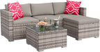 GAOMON 5-Piece All-Weather Patio Furniture Set, Convertible Outdoor Sectional by GAOMON