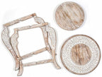 Farmhouse Round Accent End Table, Rustic Side Table Nightstands - Image 6
