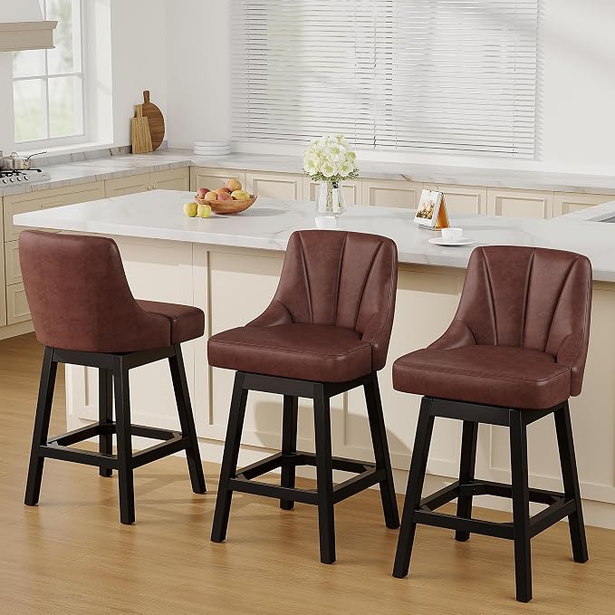 YaFiti Swivel Bar Stools Set of 2, 26 Inch Counter Height Bar Stools - Image 7
