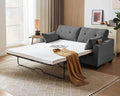 Queen Size Pull Out Sleeper Sofa Bed, 2-in-1 Convertible Corduroy Pull Out by CHICHOUSE