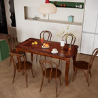 59”Farmhouse Dining Table with Carved Legs, Rectangular Kitchen Table - Image 7