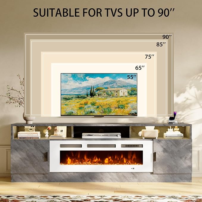 oneinmil 78" Fireplace TV Stand - Image 6