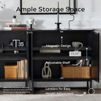 EYYTHUNG Fluted Cabinet with Storage, Sideboard Buffet Cabinet with Adjustable - Image 5