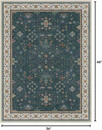 Dark Green Oushak 3x4 Large Entryway Rug - Image 2