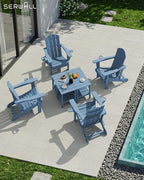 SERWALL 2-Tier HDPE Outdoor Side Table, Weatherproof Rectangular Adirondack - Image 8