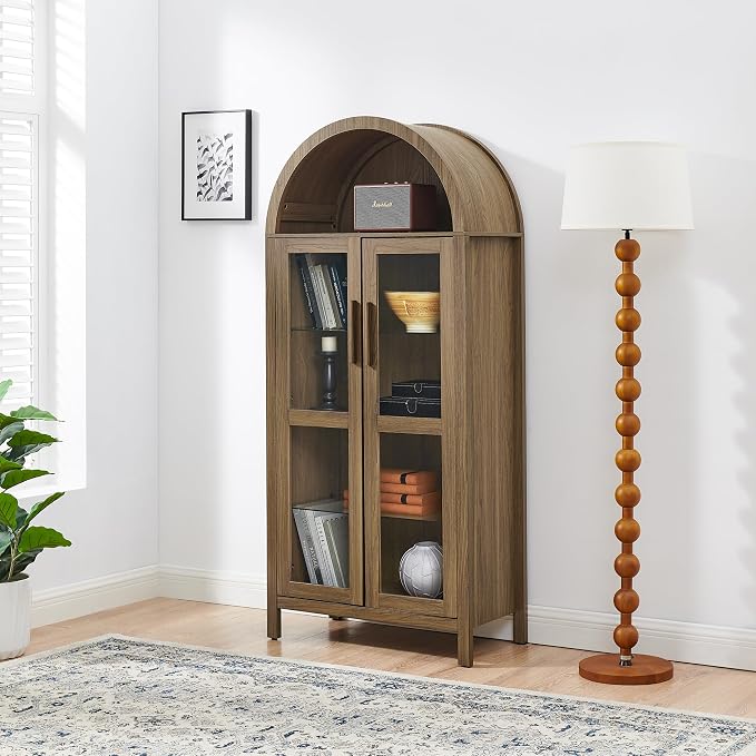 67" Tall Display Cabinet with Glass Doors, Glass Display Case Storage Cabinets - Image 6