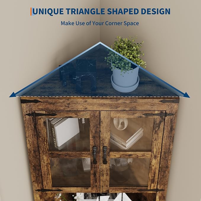 GarveeHome 67 in Tall Corner Storage Cabinet - Image 5