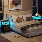 LOAKEKEL Night Stand with Charging Station, Small Bedside Table with USB Ports - Image 2