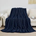 Aganear Fleece Throw Blanket for Couch Sofa 50"x60" Navy | Lightweight Fuzzy - Image 7