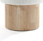 LuxenHome Storage Ottoman, 15.5"W x 15.5"H Modern Upholstered Padded Ivory - Image 7