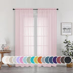 Sheer Curtain 72 Inches Long 2 Panels Set, Elegant Airy Transparent Rod Pocket by OWENIE